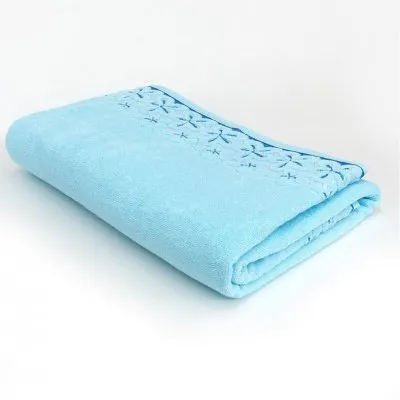 70/130 голубая мята - Полотенце махровое Ромашка