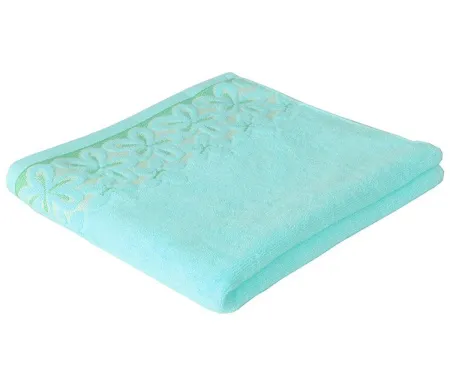 70/130 зеленая мята - Полотенце махровое Ромашка