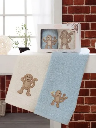 Набор салфеток махровое "Обезьяна" 2 шт в коробке