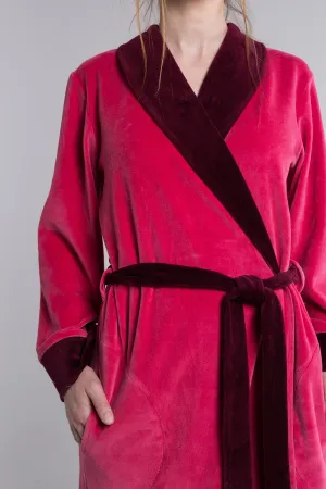 52 - бордовый - Мод.141-21 Халат велюровый