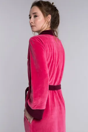 52 - бордовый - Мод.141-21 Халат велюровый