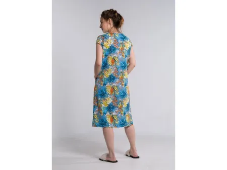 48 - голубой Халат трикотажный 151-47