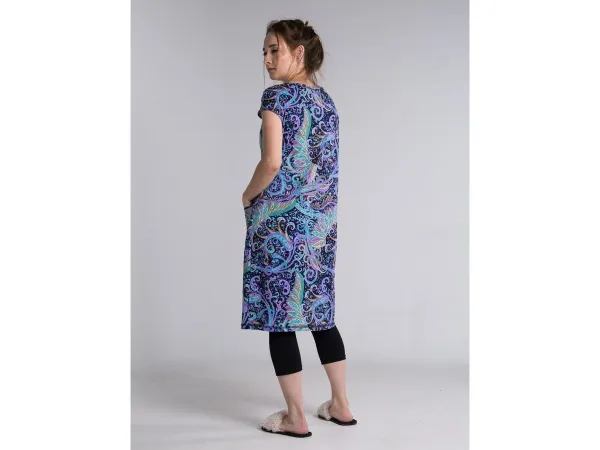 48 - синий Халат трикотажный 151-47