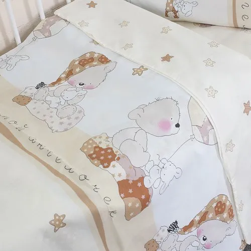 1,5 сп - вид 1 (бежевый) - Постельное белье из поплина "Сплюшка" 1636