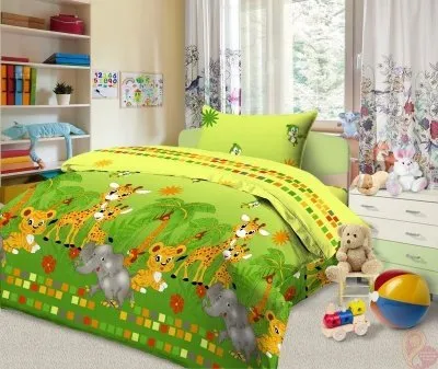 1,5 сп - Постельное белье из поплина "Сплюшка" 7645-1