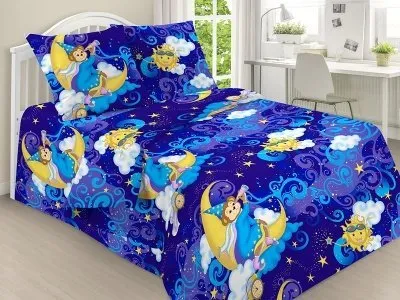 1,5 сп - Постельное белье из поплина "Сплюшка" 1605